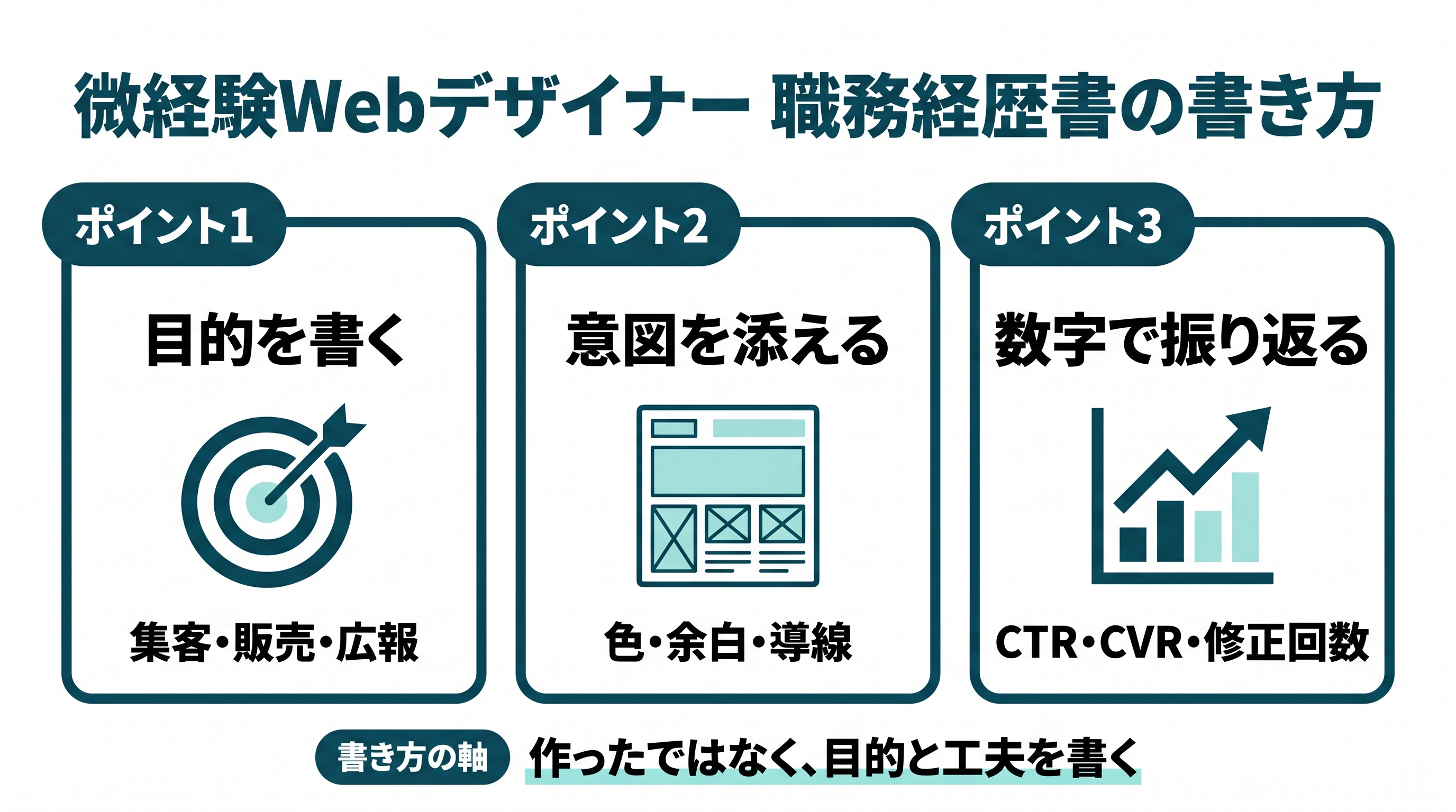 微経験Webデザイナー職務経歴書の書き方|3要素